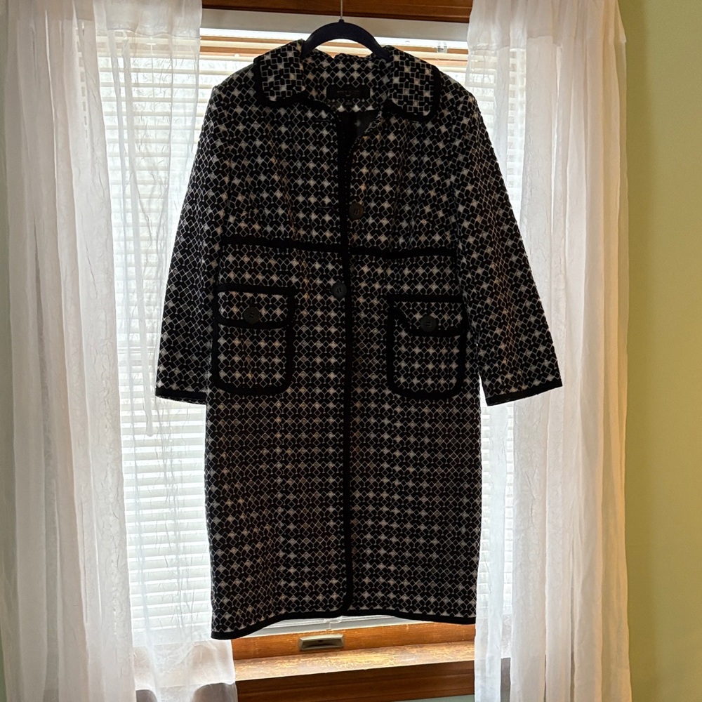 9 West Pant Coat Black and White Women's Coat